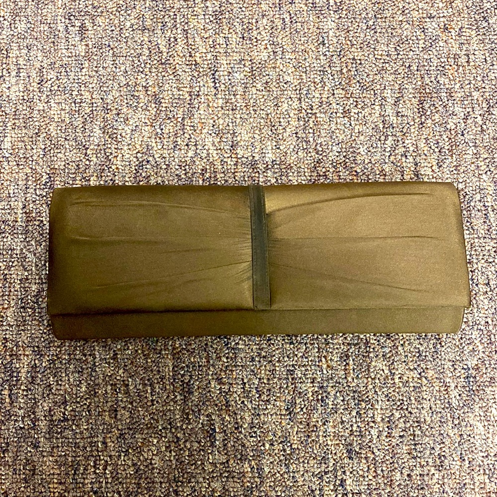 Brown Patent Clutch Bag Elegant Purse Envelope Evening Handbag Pleated